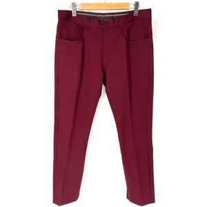 Stacy Adams Chino Pants Mens Size 38W/32 Burgundy‎ Red Stretch Casual Pockets